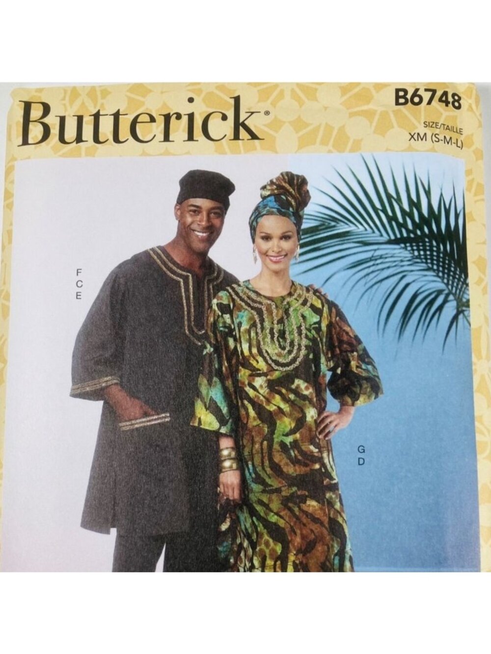 Butterick B6748 Caftan Sewing Pattern Pants, Hat, Head Wrap Choose Size Sm-XXXL